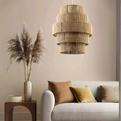 Boho burlap chandelier