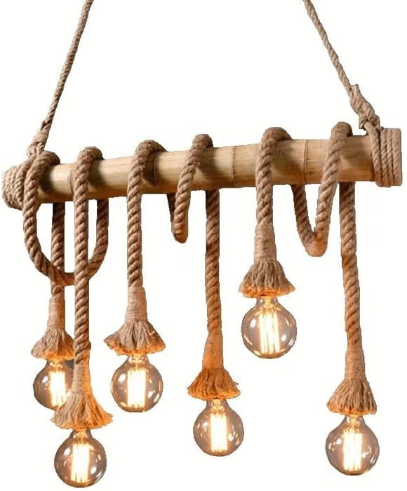 Rustic rope 6 lamps